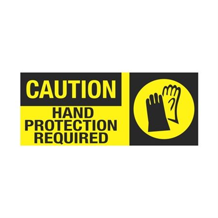 Caution Hand Protection Required 7" x 17" Sign